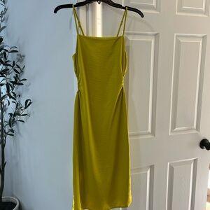 Elegant Yellow Spaghetti Strap Dress